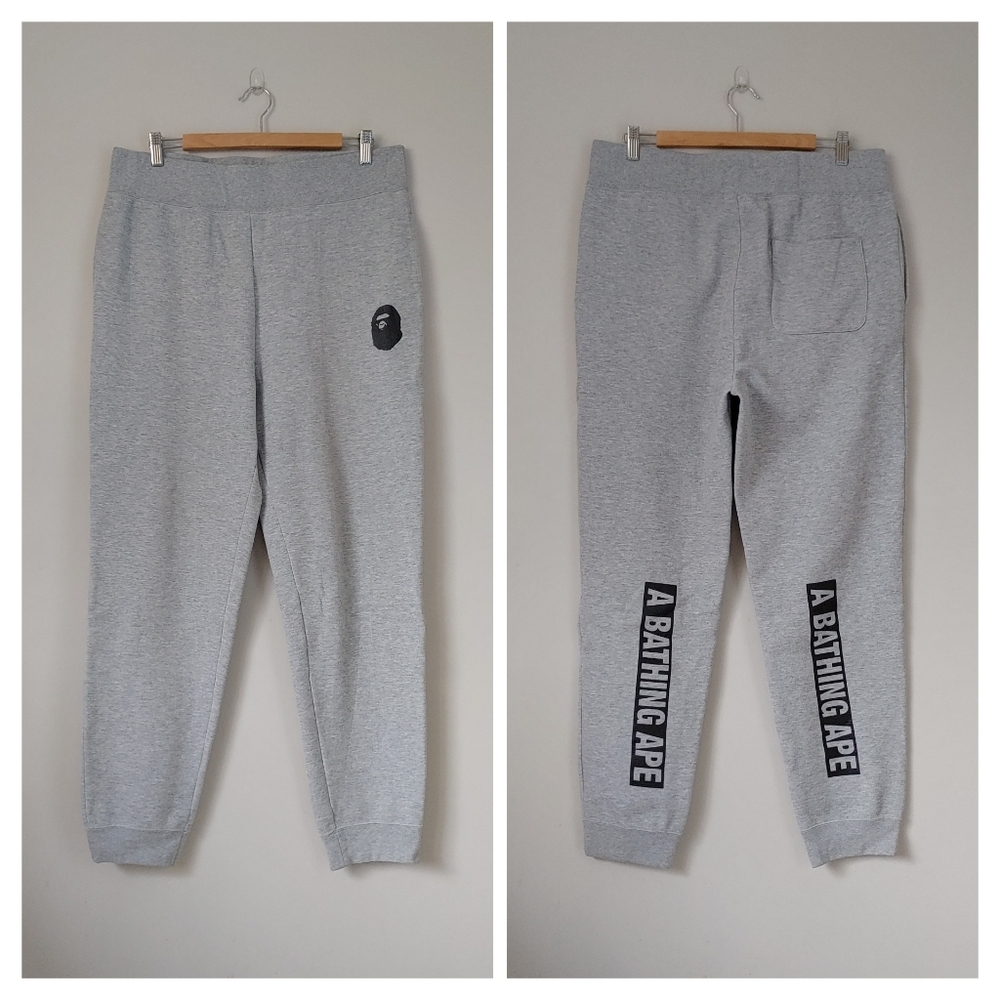 BAPE A Bathing Ape Sweatpants Size XL Grey Cotton